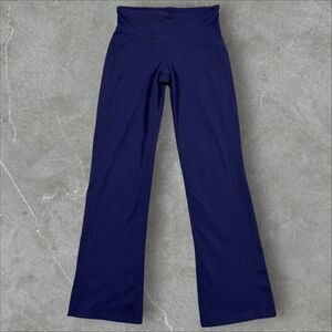 Athleta Women's Navy Blue Wide Leg Mid Rise Flare Yoga Pants - Size XXS